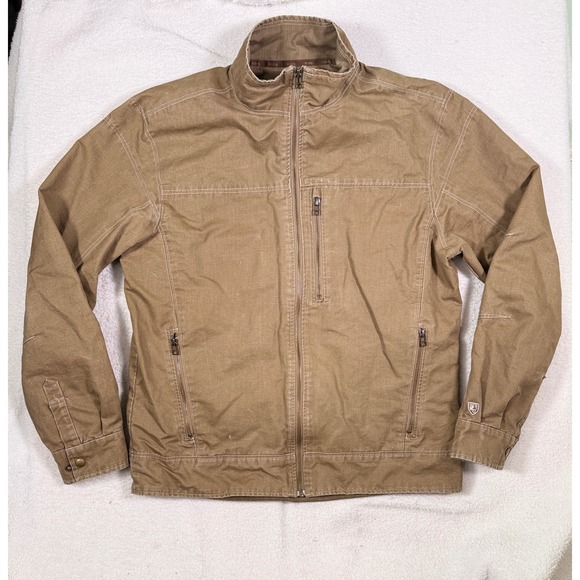 Kuhl Other - Kuhl Burr Jacket Mens L Khaki Brown Vintage Patina Dye Cotton Canvas Workwear